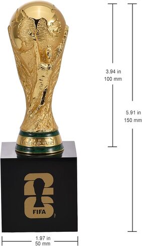 الإصدار الرسمي لكأس العالم FIFA 2026 - كأس ثلاثي الأبعاد مقاس 5.9 بوصة مع قاعدة من الأكريليك - عنصر جامعي خالد من سبائك الزنك الفاخرة - نسخة طبق الأصل من كأس العالم FIFA مثالية لكهف الرجال أو تذكارات كرة القدم in Kuwait