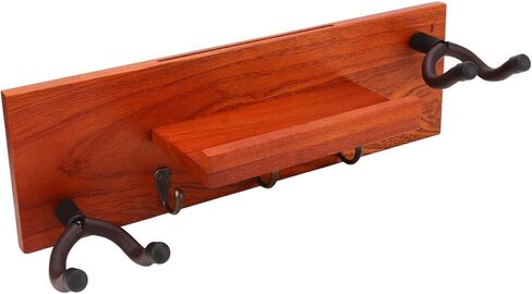 حامل شماعات على الحائط للجيتار، رف خشبي 4 في 1 متعدد الوظائف، خطاف تثبيت على الحائط على الجيتار مع تركيبات، للقيثارات الكلاسيكية والصوتية، يتضمن براغي ووا in Kuwait