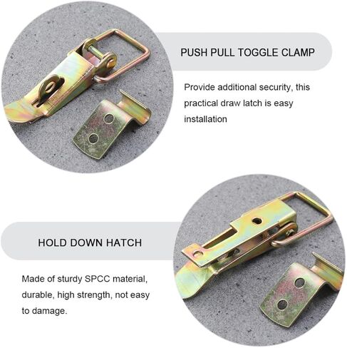 Ipetboom 2 Pieces Carriage Truck Door Draw Latches Hold down Hasp, Heavy Duty Steel Hold down Clamps for Cargo Trailer and Utility Toolbox in Saudi Arabia