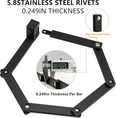 مجموعة قفل دراجة قابلة للطي مع مجموعة دعامة تثبيت، مجموعة مكونة من 3 أرقام للدراجات، قفل دراجة عالي التحمل مضاد للسرقة، مضاد للقطع للدراجات البخارية الكهربائية in Kuwait