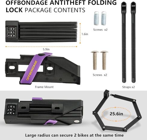 مجموعة قفل دراجة قابلة للطي مع مجموعة دعامة تثبيت، مجموعة مكونة من 3 أرقام للدراجات، قفل دراجة عالي التحمل مضاد للسرقة، مضاد للقطع للدراجات البخارية الكهربائية in Kuwait