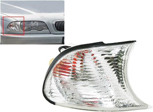APA Replacement Front Turn Signal Parking Lamp for 2002 2003 2004 2005 2006 B-M-W 3 Series 323Ci 325Ci 328Ci 330Ci M3 Pair Passenger Driver Side BM2521113 BM2520113 63137165858 63137165857 in Saudi Arabia