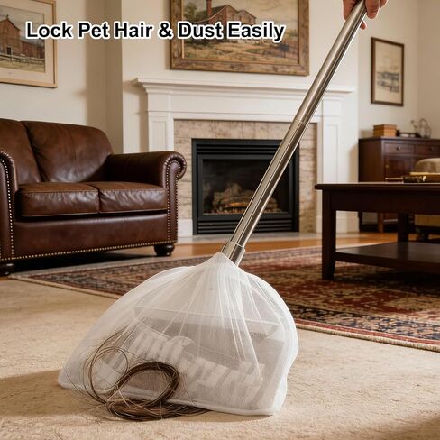 Disposable Broom Covers, 100 Pack Disposable Broom Dusting Covers, Multi Purpose Cleaning Brooms Cover for Sweeping, Captures Dust & Pet Hair, Universal Elastic Fit, Easy On/Off, Keep Hands Clean in Saudi Arabia