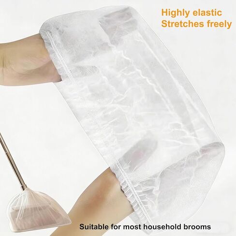 Disposable Broom Covers, 100 Pack Disposable Broom Dusting Covers, Multi Purpose Cleaning Brooms Cover for Sweeping, Captures Dust & Pet Hair, Universal Elastic Fit, Easy On/Off, Keep Hands Clean in Saudi Arabia