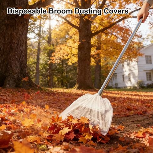 Disposable Broom Covers, 100 Pack Disposable Broom Dusting Covers, Multi Purpose Cleaning Brooms Cover for Sweeping, Captures Dust & Pet Hair, Universal Elastic Fit, Easy On/Off, Keep Hands Clean in Saudi Arabia