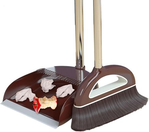 Upgrade Long Handle Broom with Stand Up Dustpan Combo Set for Home Kitchen in Saudi Arabia