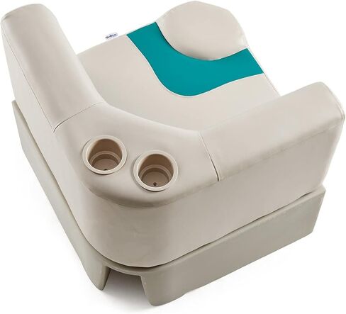 مقعد وقاعدة مقعد قارب عائم كلاسيكي بزاوية 28 بوصة من DeckMate Complete - عاجي وأزرق مخضر in Kuwait