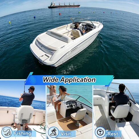 Amarine Made Adjustable Boat Seat Pedestal, Aluminum Boat Seat Base with Slide for Locking, 13.5" to 18" Height Boat Pedestal Base with Screws for Boats Vessels in Saudi Arabia