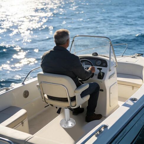 Amarine Made Adjustable Boat Seat Pedestal, Aluminum Boat Seat Base with Slide for Locking, 13.5" to 18" Height Boat Pedestal Base with Screws for Boats Vessels in Saudi Arabia