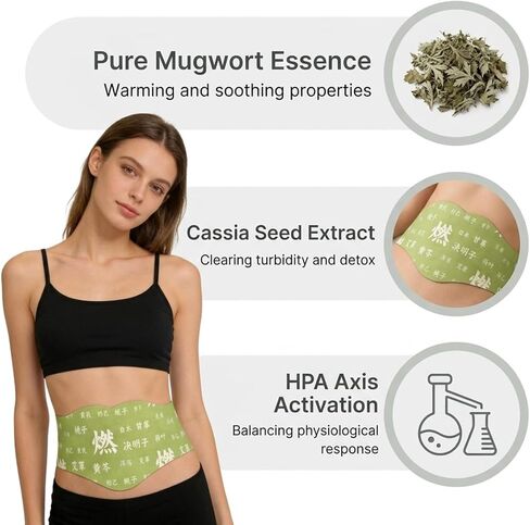 رقعة التوازن، رقعة عشبية يابانية للمعدة، مكونات نباتية، تعزز راحة البطن، تصميم غير مهيج، تصميم لاصق مريح، استخدام موضعي سهل (صندوقان - 10 رقع) in Kuwait