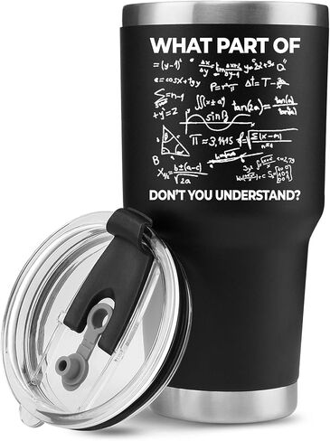 Panvola What Part of Don't You Understand Engineer Gifts Funny Sarcastic Math Teacher Vacuum Insulated Stainless Steel Tumbler with Removable Lid and Straw 20 oz Black in Saudi Arabia