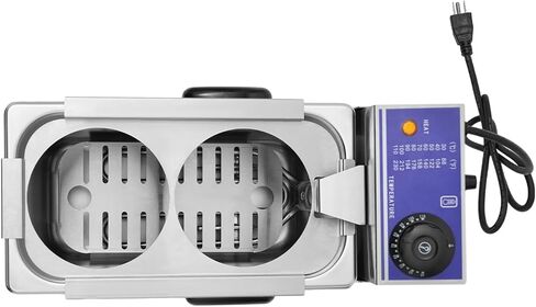 Commercial Electric Pasta Cooker Machine, Dual-Basket Noodle Cooker 1.2KW, 86-230°F Adjustable, Stainless Steel Countertop Design, for Restaurants Cafes Food Trucks in Kuwait