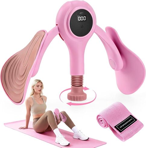 Thigh Trainer for Women, 0-70LB Adjustable Resistance Inner Thigh Exerciser with LED Display, Pelvic Floor Muscle Repair Devices with Resistance Band, Kegel Workout Equipment for Shaping at Home in Saudi Arabia