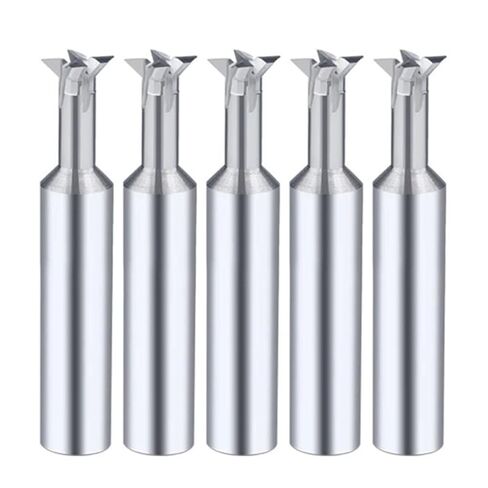 5pcs/Set 45° Carbide Dovetail Milling Cutter CNC Tools Tungsten Steel End Mills(Uncoated,D8x60L) in Saudi Arabia