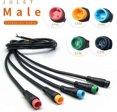 YUNNY Brand HUDAMZKY Ebike Cable Extension Julet Female Male 2 3 4 5 6 pin Ebike Extension Connector Waterproof Plug for Electric Bicycle Display Throttle PAS Ebike Parts Extend Cable (5Pin Male) in Saudi Arabia