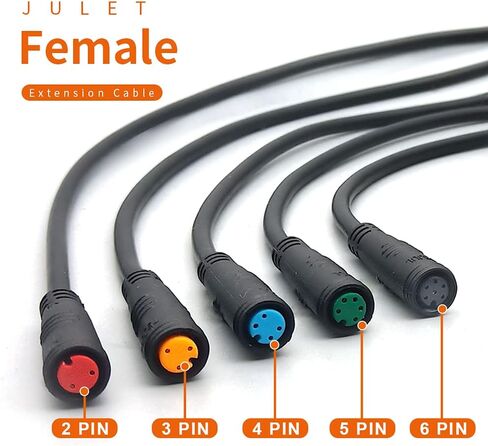 YUNNY Brand HUDAMZKY Ebike Cable Extension Julet Female Male 2 3 4 5 6 pin Ebike Extension Connector Waterproof Plug for Electric Bicycle Display Throttle PAS Ebike Parts Extend Cable (5Pin Male) in Saudi Arabia