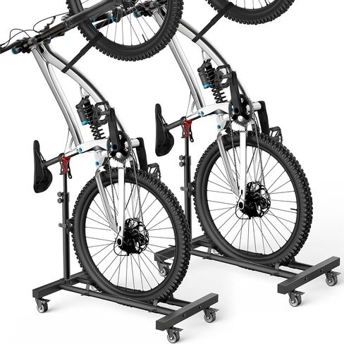 Housolution Vertical Bike Stand with 360°Wheels up to 29", [1 Pack]Adjustable Height, No Drilling holds up to 80lbs, Freestanding Bike Rack for Garage & Apartment, Bike Stand Floor for MTB/Road Bikes in Kuwait