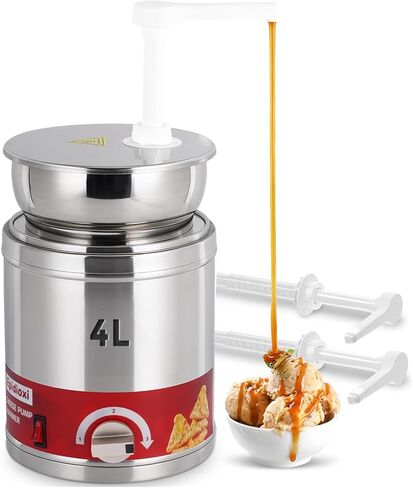 موزع جبن الناتشو مع مضخات، 2.6 لتر، موزع مضخة جبن ناتشو أكثر دفئًا، موزع حلوى حلوى ساخنة من الفولاذ المقاوم للصدأ لصلصة الجبن، حلوى زبدة الفول السوداني، الكراميل in Kuwait