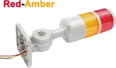 2 طبقة كهرمان أحمر LED كومة ضوء تحذير مصباح صناعي للآلة DC24V 12 فولت AC220V 110 فولت نوع وامض ثابت (التيار المتناوب 110 فولت-220 فولت الجرس) in Kuwait