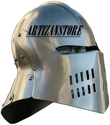 ARTIZANSTORE Medieval Knight Steel Medieval Knight Sallet Great Templar Helmet Reenactment Replica in Saudi Arabia
