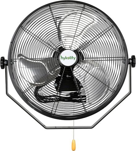 hykolity 4300 CFM 18 بوصة مروحة حائط صناعية، 3 سرعات عالية السرعة مروحة تثبيت على الحائط مع محرك مختوم، مراوح حظيرة معدنية شديدة التحمل للمتجر، المرآب، 2 حزمة in Kuwait