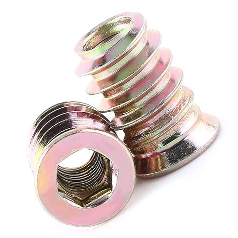 M6*17mm Wood Nut, 20Pcs Hex Socket Drive Insert Nuts Carbon Steel Hex Drive Head Nut Threaded Inserts for Wood Furniture in Saudi Arabia
