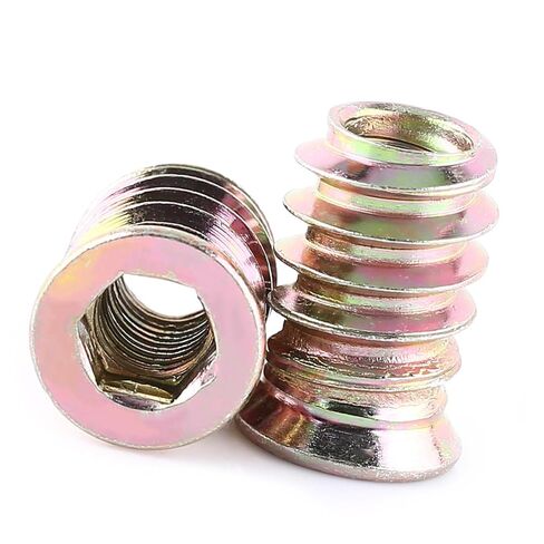 M6*17mm Wood Nut, 20Pcs Hex Socket Drive Insert Nuts Carbon Steel Hex Drive Head Nut Threaded Inserts for Wood Furniture in Saudi Arabia