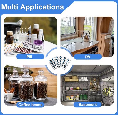 50 Pack Humidity Indicator Cards, 6 Spot 10-60% Blue to Pink, Humidity Strips, Reusable Packs Accurate Monitoring for Jars, Curing Bags, Storage and Long Preservation in Saudi Arabia