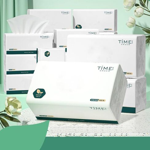 مناديل وجه ناعمة 7680 ورقة إجمالية، [ليست في الصندوق] مناديل سميكة ناعمة وقوية للغاية من 4 طبقات، 1920 مناديل ورقية غير معطرة للبشرة الحساسة، حجم صغير للمنزل والمكتب والسيارة 16 عبوة ناعمة in Kuwait