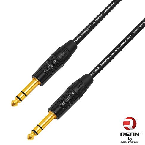 WBC-VALUELINE-2CS (22 AWG) - 2 Units - 3 Foot - Low-Capacitance Shielded Balanced Flexible Interconnect Cables with Neutrik-Rean ¼ Inch (6.35mm) Gold Straight TRS Stereo Phone Plugs in Saudi Arabia