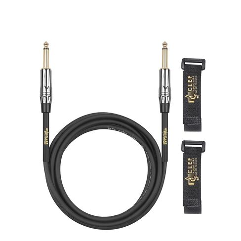 Guitar Cable 15 ft, 22AWG Shielded, Tangle-Free PVC Jacket, Chrome Zinc Alloy Shell, Electric bass Guitar AMP Cord, 1/4 Inch 6.35mm TS Straight Male to Male Instrument Cable in Kuwait