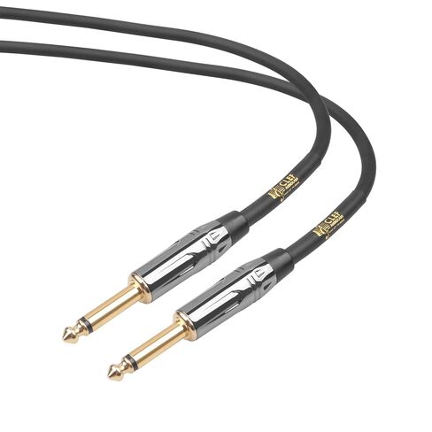 Guitar Cable 15 ft, 22AWG Shielded, Tangle-Free PVC Jacket, Chrome Zinc Alloy Shell, Electric bass Guitar AMP Cord, 1/4 Inch 6.35mm TS Straight Male to Male Instrument Cable in Kuwait