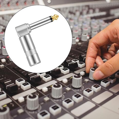 2 Pack Right Angle Plug Adapter, 1/4 Inch TS Mono Plug, 90 Degree PlugAdapter, Solder Type DIY Audio Connector, Metal Housing for Guitar Speaker Microphone Cable Repair in Saudi Arabia