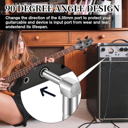 2 Pack Right Angle Plug Adapter, 1/4 Inch TS Mono Plug, 90 Degree PlugAdapter, Solder Type DIY Audio Connector, Metal Housing for Guitar Speaker Microphone Cable Repair in Saudi Arabia