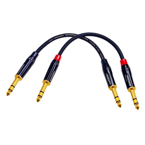 Sam&Johnny Professional TRS Cable 1/4 Inch (6 Inch, 2-Pack) - Gold-Plated Balanced Audio Cable for Guitar, Keyboard, Mixer, Studio Monitors in Saudi Arabia