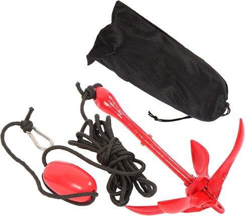 waltyotur 1 Pack 7.05 lb Red Marine Kayak Folding Grapnel Anchor Kit for Small Boats Kayaks Canoe Paddle Boards in Kuwait