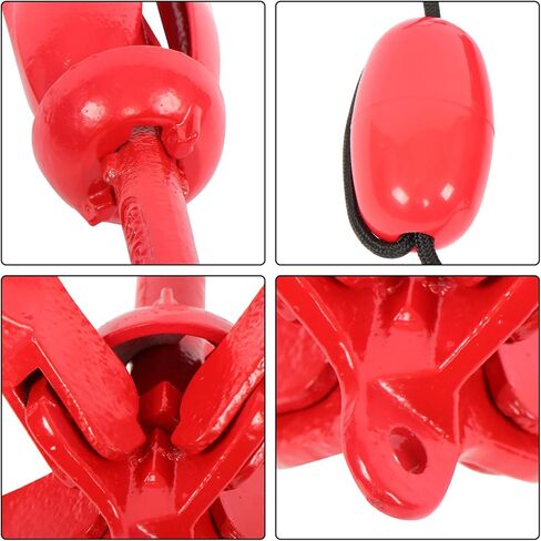 waltyotur 1 Pack 7.05 lb Red Marine Kayak Folding Grapnel Anchor Kit for Small Boats Kayaks Canoe Paddle Boards in Kuwait