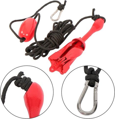 waltyotur 1 Pack 7.05 lb Red Marine Kayak Folding Grapnel Anchor Kit for Small Boats Kayaks Canoe Paddle Boards in Kuwait