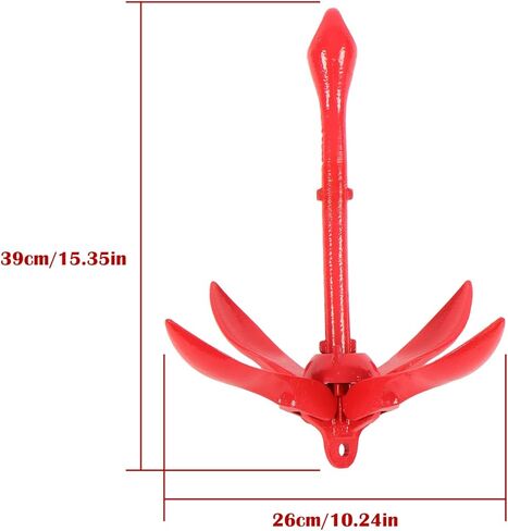 waltyotur 1 Pack 7.05 lb Red Marine Kayak Folding Grapnel Anchor Kit for Small Boats Kayaks Canoe Paddle Boards in Kuwait
