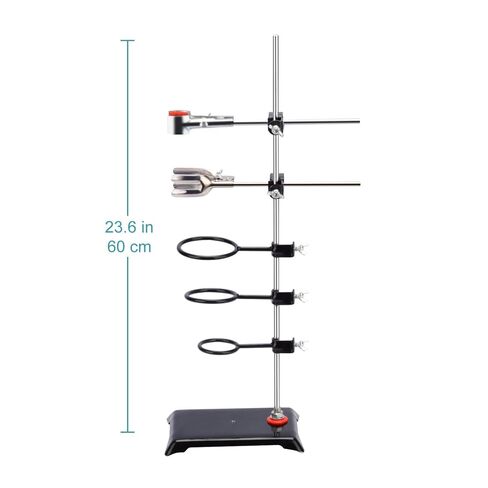 stonylab Separatory Funnel and Lab Stand Set Bundle, Conical Separatory Funnel with 24/40 Joints and PTFE Stopcock - 1L and Laboratory Stand Support Metalware Steel Support Stand in Saudi Arabia