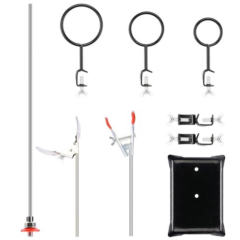 stonylab Separatory Funnel and Lab Stand Set Bundle, Conical Separatory Funnel with 24/40 Joints and PTFE Stopcock - 1L and Laboratory Stand Support Metalware Steel Support Stand in Saudi Arabia