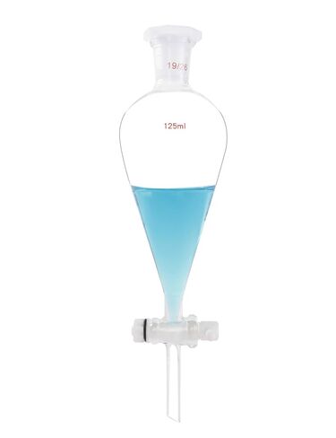 Moonetto 1000 مل من زجاج البورسليكات قمع فصل مخروطي ذو جدار ثقيل مع وصلات 24/29 ومحبس PTFE in Kuwait