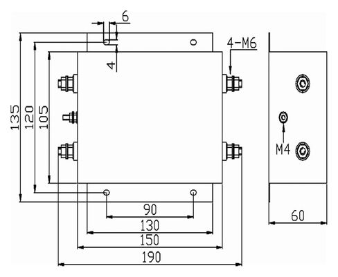 مرشح قسم مزدوج 60A AN-60B22FB 60A 250V محرك سيرفو مخصص لمرشح الطاقة in Kuwait