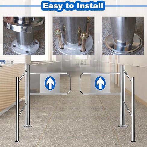 بوابة أرجوحة من الفولاذ المقاوم للصدأ تُغلق تلقائيًا - باب وصول للمشاة مقاس 71 بوصة للمكتبة والمتجر والمصنع - حاجز أمان محمّل بنابض شديد التحمل، بوابة أمان متينة للمكتبة والمتجر والمصنع in Kuwait