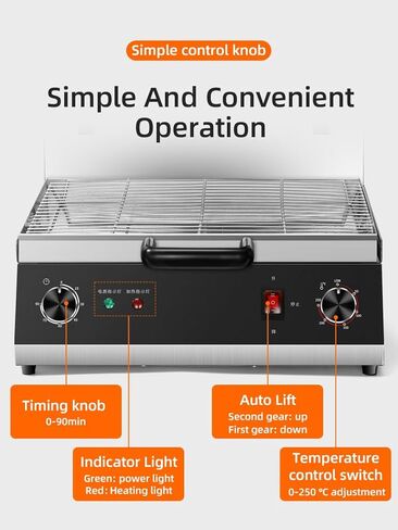 Commercial Lift-up Broiler,Electricl Salamander,Grill Machine,Electric Grill,Countertop Salamander Broiler,Electric Cheese Melter,Temperature Adjustable,Timer in Saudi Arabia