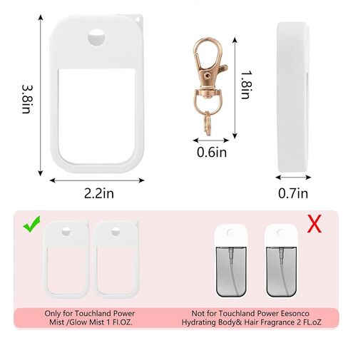 حافظة سيليكون واقية لمطهر اليد Touchland مع سلسلة المفاتيح | متوافق مع باور ميست آند جلو ميست 1 أونصة سائلة | قبضة مضادة للانزلاق، كم غطاء السفر in Kuwait