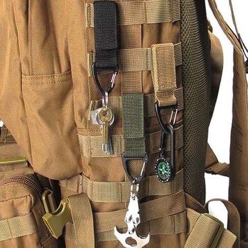 JEELAD Enlarged Mouth Clips Tactical Gear Keychain Hooks Sling Clasp Carabiner Clips Buckle with Spring for Outdoor Paracord Outdoors Bag Backpack in Kuwait