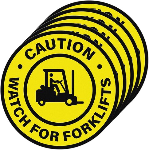 Watch For Forklifts Sign Vinyl Self-Adhesive 17 Inch Traffic Caution for Forklift Waterproof Look Out Floor Sticker Waring Decal for Office Work Site Warehouse Shop Area 5 PCS in Saudi Arabia