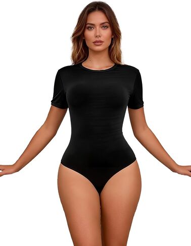 Body Suits for Womens Soft Ballet Leotard Short Sleeve T-shirt Tops 3 Colors S-2XL in Kuwait