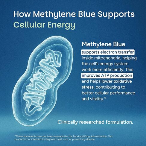 Methylene Blue Drops 1% USP Grade – Mental Clarity & Cellular Energy Support – Pharmaceutical Grade, 3rd Party Tested, No Alcohol or Formaldehyde – Made in USA – 50 ml (1.7 oz) – Harmonex in Saudi Arabia